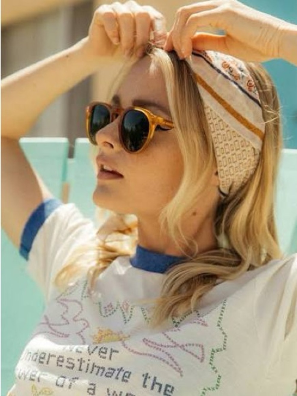 RAEN Remy Honey 49 Round Sunglasses with Bottle Green Lenses